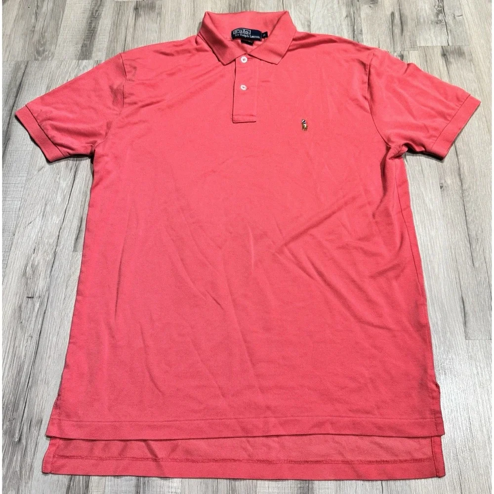 Vintage Polo Ralph Lauren Medium Polo Coral 100% Pima Cotton